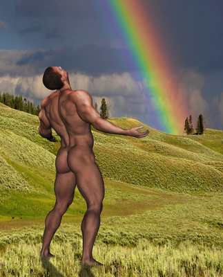 Naakte man regenboog natuur pixabay 1976195