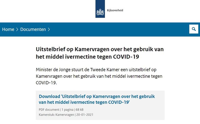 Uitstel onderzoek naar ivermectine