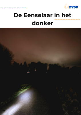 De eenselaar in het donker